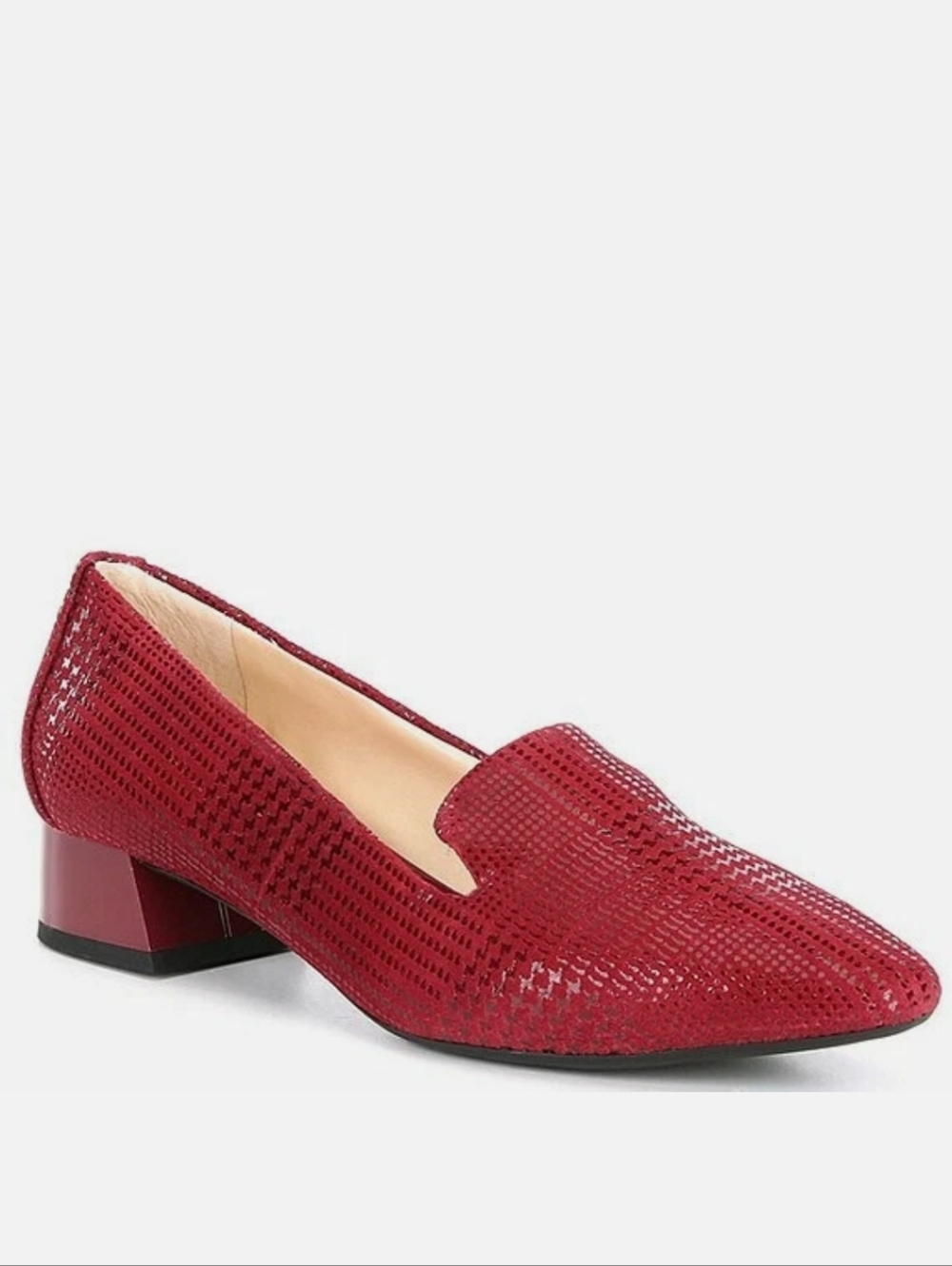 Alex Marie Brenlee Houndstooth Block Heel Loafers Size 10M Red